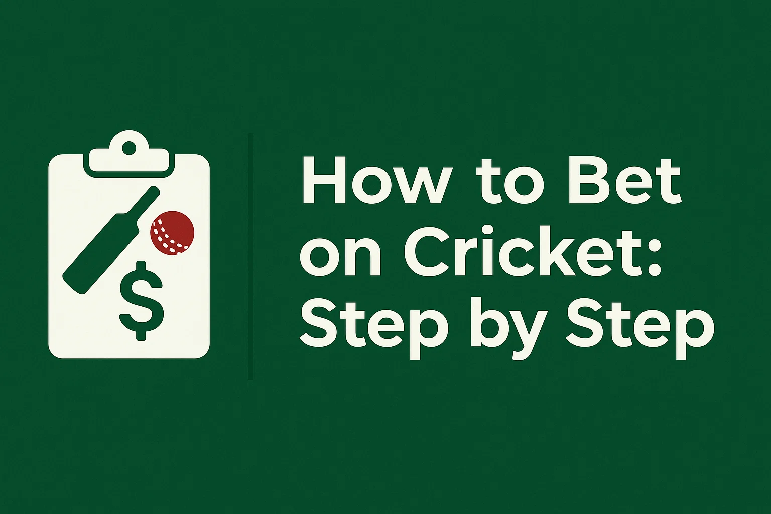 How to Bet on Cricket: Step by Step